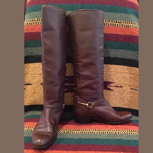 GUCCI Brown Equestrian Horse Bit Riding Boot Italy - Picture 4 of 8